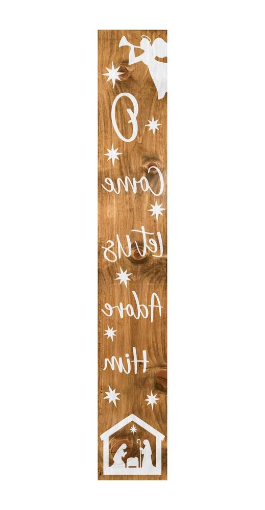 59" Natural And White Solid Wood Christmas Nativity Porch Sign HomeRoots