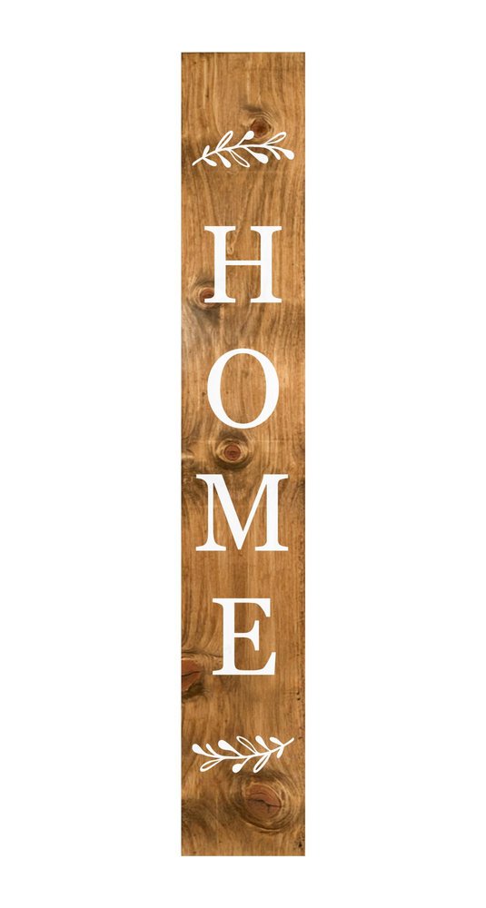47" Natural And White Solid Wood Home Porch Sign — view 1