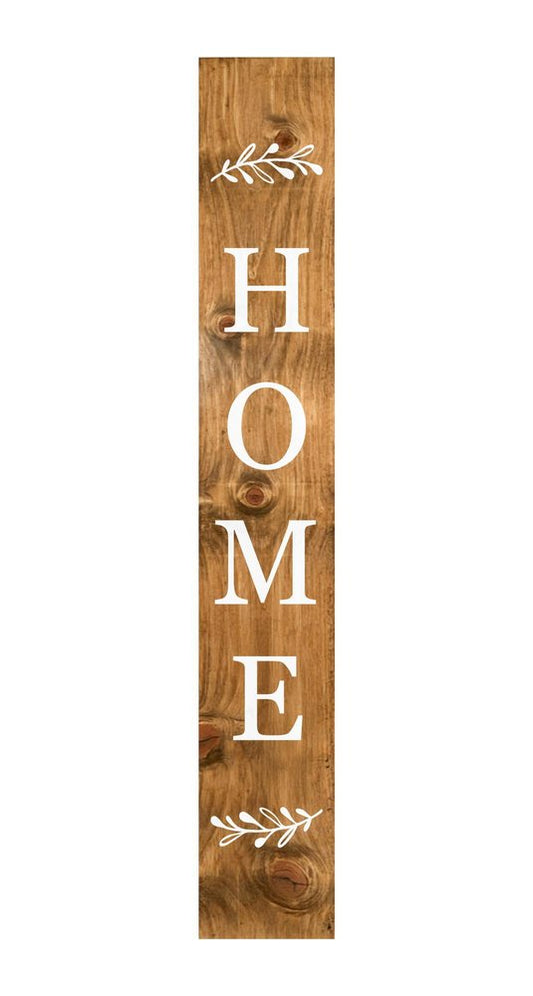 59" Natural And White Solid Wood Home Porch Sign