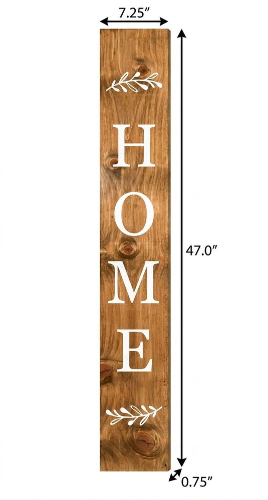 47" Natural And White Solid Wood Home Porch Sign — view 4