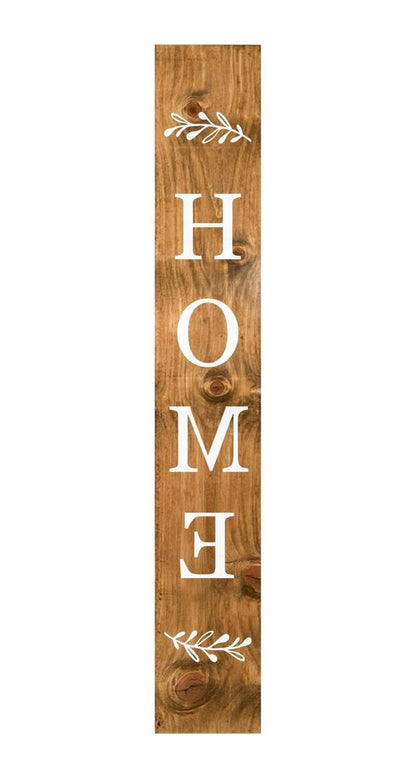 47" Natural And White Solid Wood Home Porch Sign