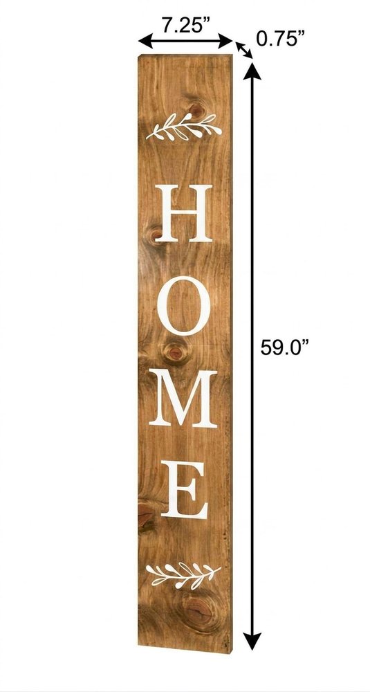 47" Natural And White Solid Wood Home Porch Sign — view 10