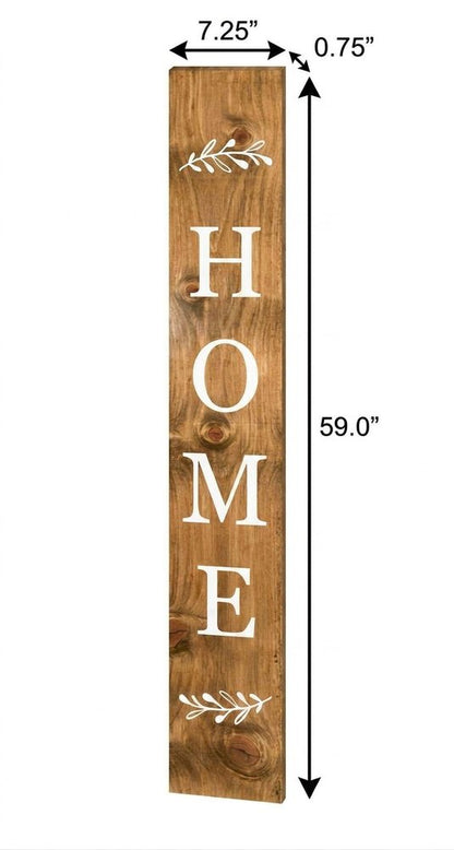 47" Natural And White Solid Wood Home Porch Sign