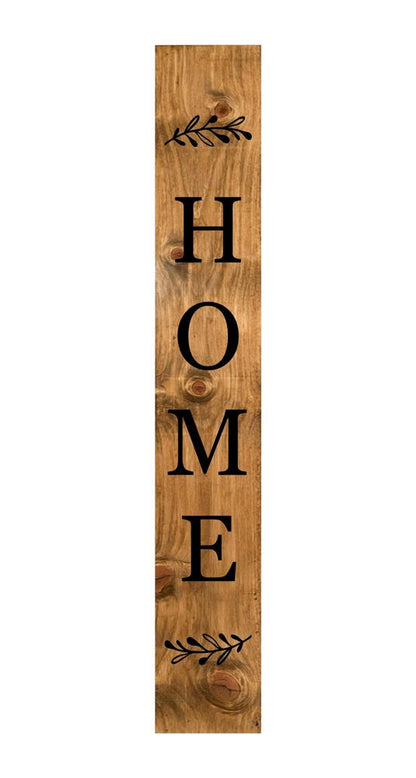 47" Black And Natural Solid Wood Home Porch Sign HomeRoots