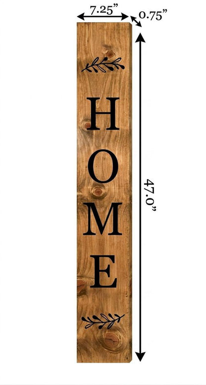 47" Black And Natural Solid Wood Home Porch Sign HomeRoots