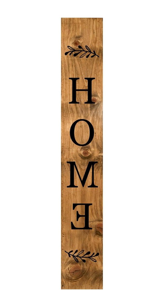 47" Black And Natural Solid Wood Home Porch Sign HomeRoots
