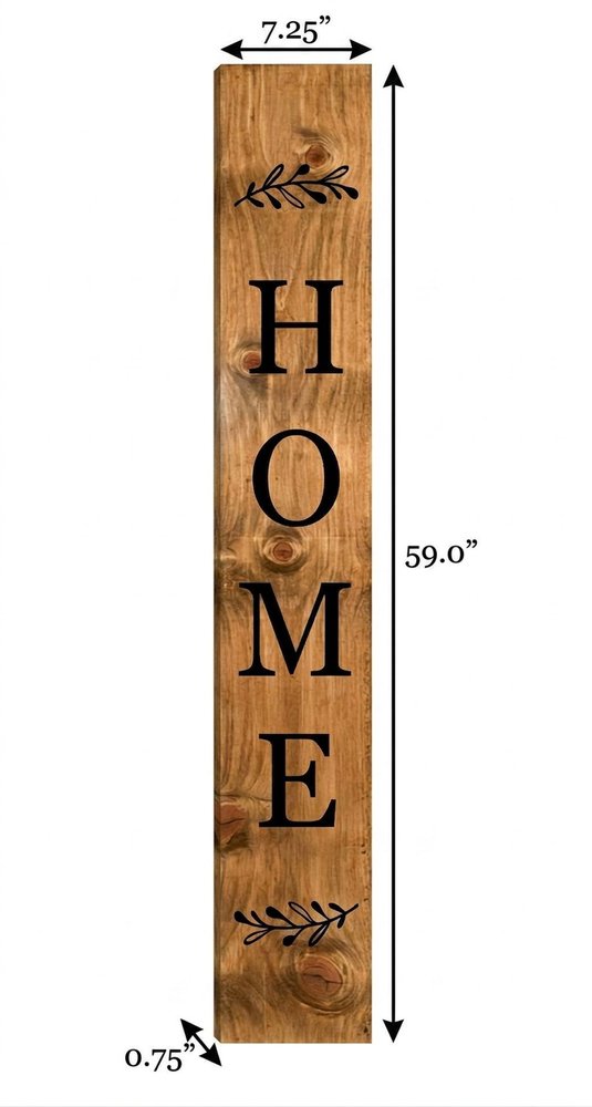 47" Black And Natural Solid Wood Home Porch Sign — view 10