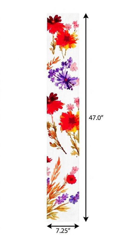47" White Red And Purple Solid Wood Floral Bouquet Porch Sign HomeRoots