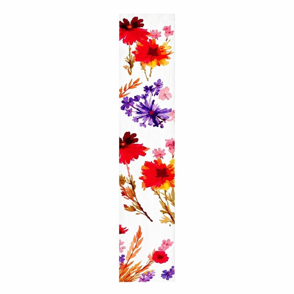 47" White Red And Purple Solid Wood Floral Bouquet Porch Sign HomeRoots