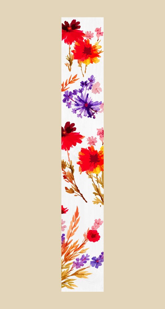 47" White Red And Purple Solid Wood Floral Bouquet Porch Sign — view 7