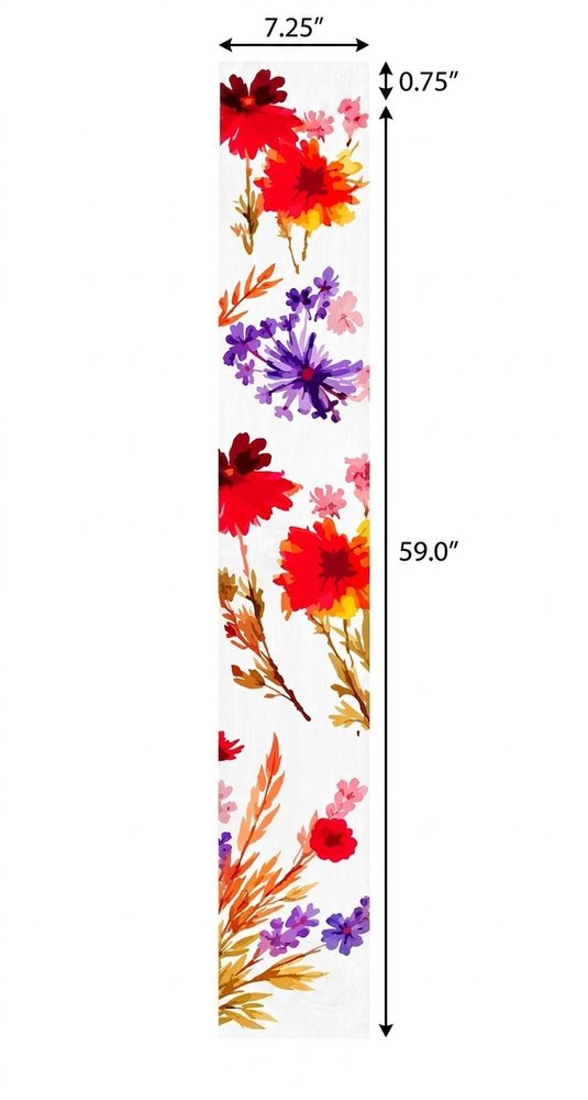 47" White Red And Purple Solid Wood Floral Bouquet Porch Sign HomeRoots