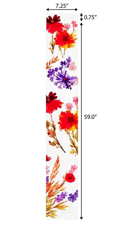 47" White Red And Purple Solid Wood Floral Bouquet Porch Sign HomeRoots
