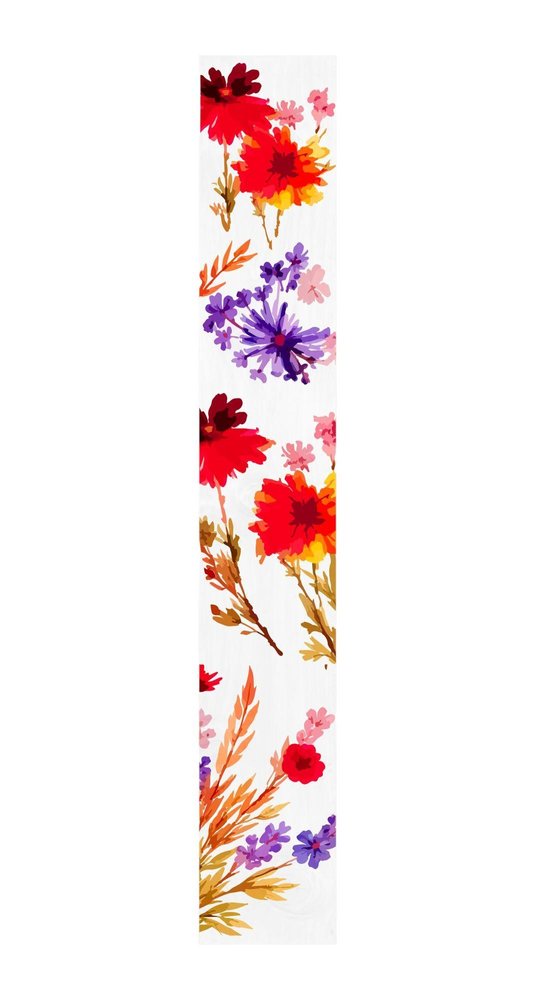47" White Red And Purple Solid Wood Floral Bouquet Porch Sign HomeRoots