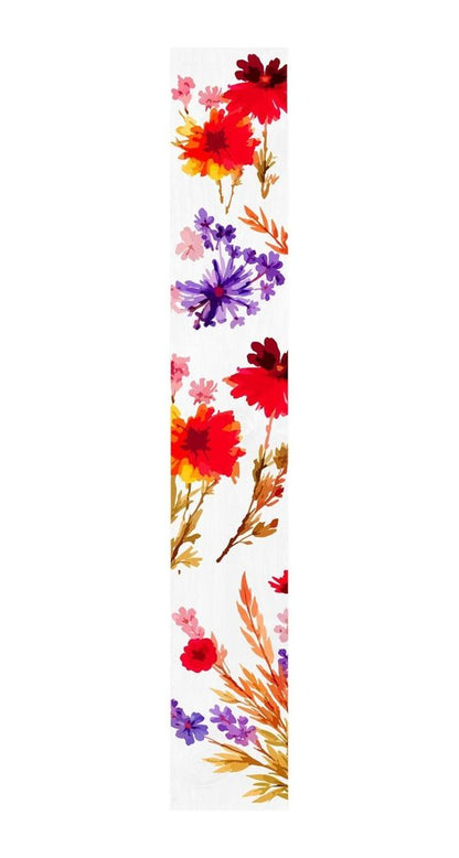 47" White Red And Purple Solid Wood Floral Bouquet Porch Sign HomeRoots