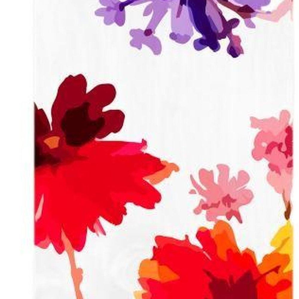47" White Red And Purple Solid Wood Floral Bouquet Porch Sign HomeRoots