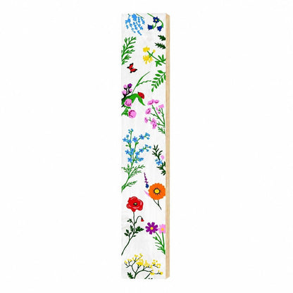 47" White Blue And Green Solid Wood Floral Bouquet Porch Sign HomeRoots