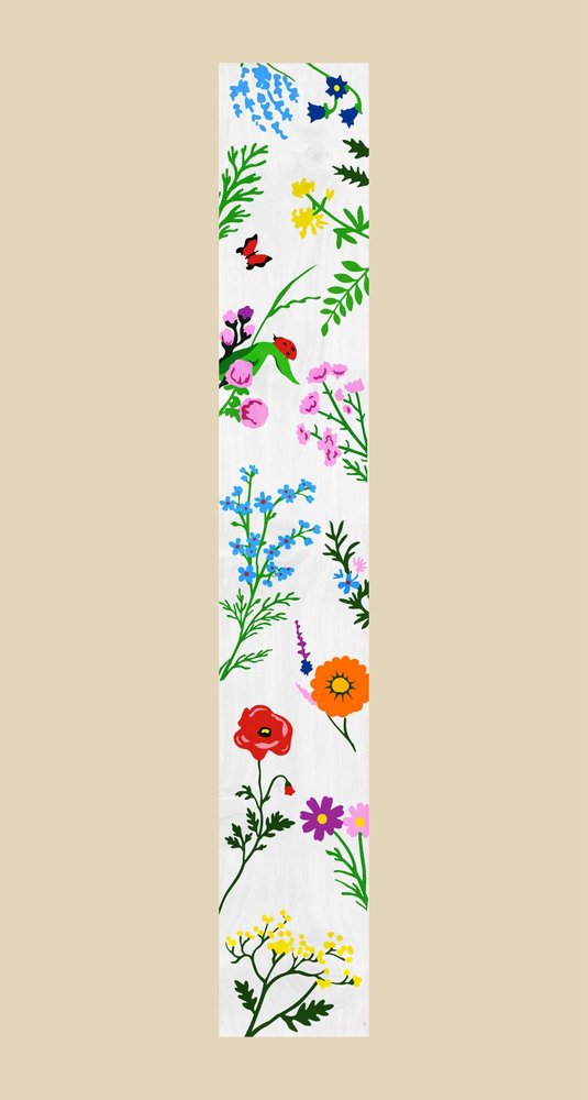 47" White Blue And Green Solid Wood Floral Bouquet Porch Sign — view 12