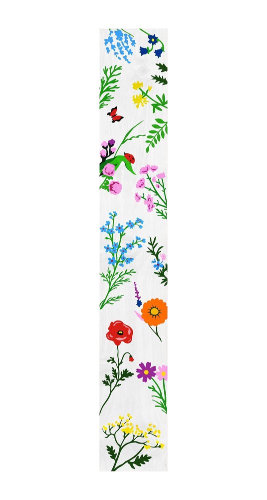 47" White Blue And Green Solid Wood Floral Bouquet Porch Sign HomeRoots