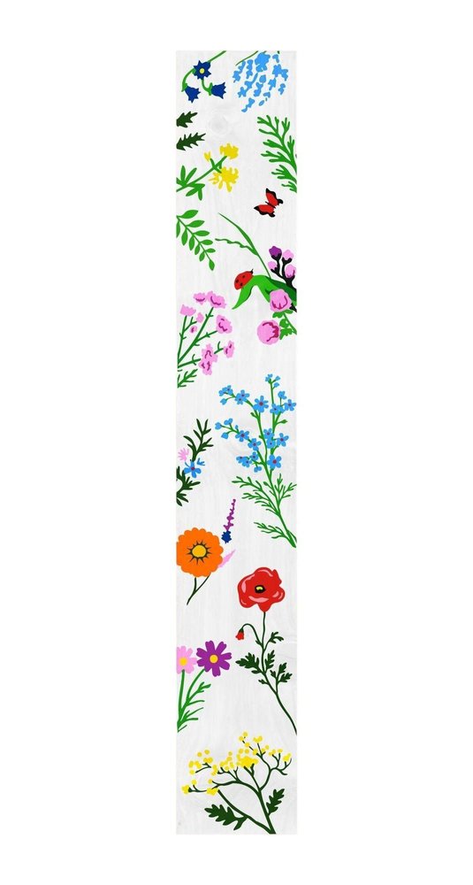 47" White Blue And Green Solid Wood Floral Bouquet Porch Sign HomeRoots