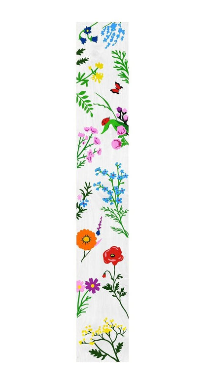 47" White Blue And Green Solid Wood Floral Bouquet Porch Sign HomeRoots
