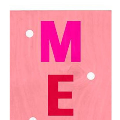 47" Pink And White Solid Wood Merry & Bright Christmas Snow Scene Porch Sign HomeRoots