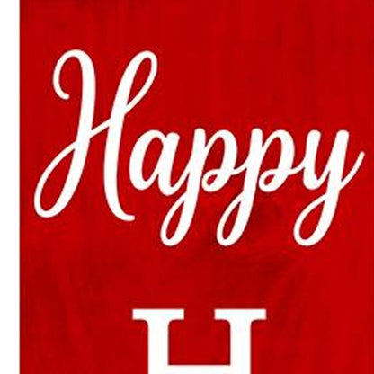 47" Red And White Solid Wood Happy Holidays Christmas Reindeer Porch Sign HomeRoots