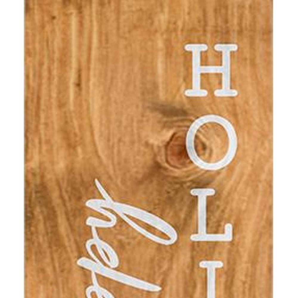 47" Green Natural And White Solid Wood Happy Holidays Christmas Christmas Trees Porch Sign — view 3