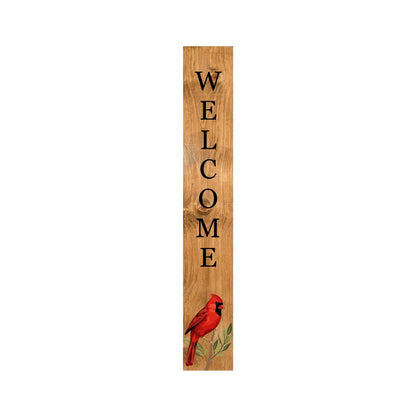 47" Black And Natural Solid Wood Welcome Porch Sign HomeRoots