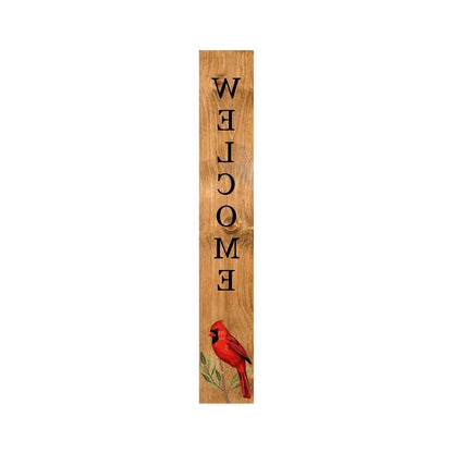 47" Black And Natural Solid Wood Welcome Porch Sign HomeRoots