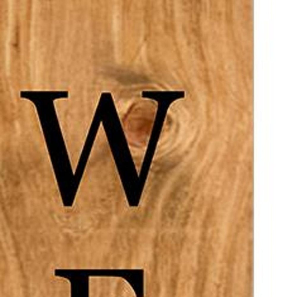 59" Black And Natural Solid Wood Welcome Porch Sign — view 2