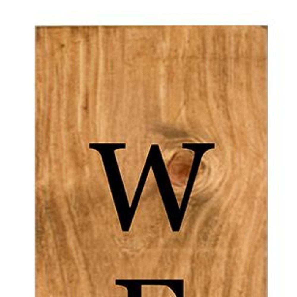 59" Black And Natural Solid Wood Welcome Porch Sign HomeRoots