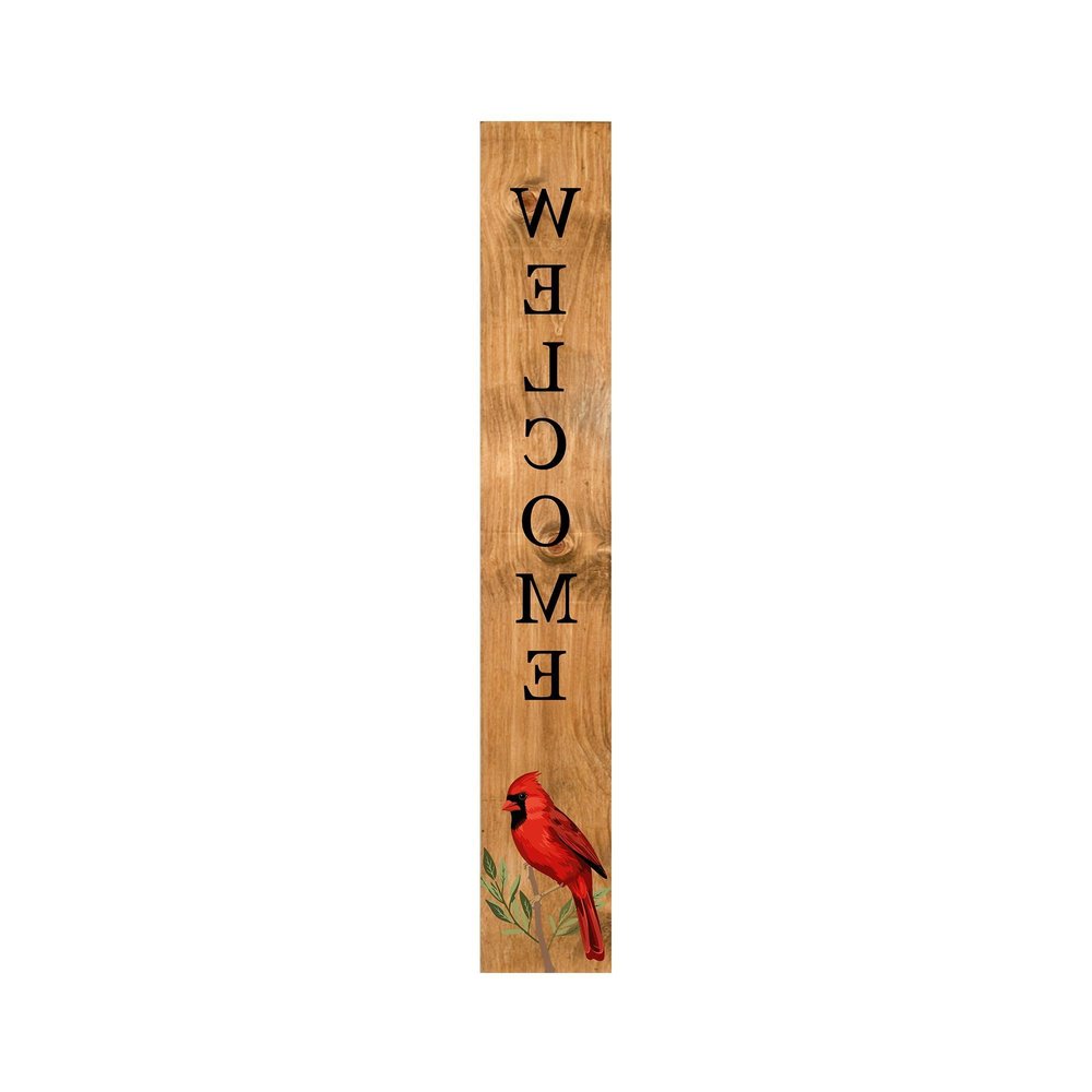 59" Black And Natural Solid Wood Welcome Porch Sign — view 6