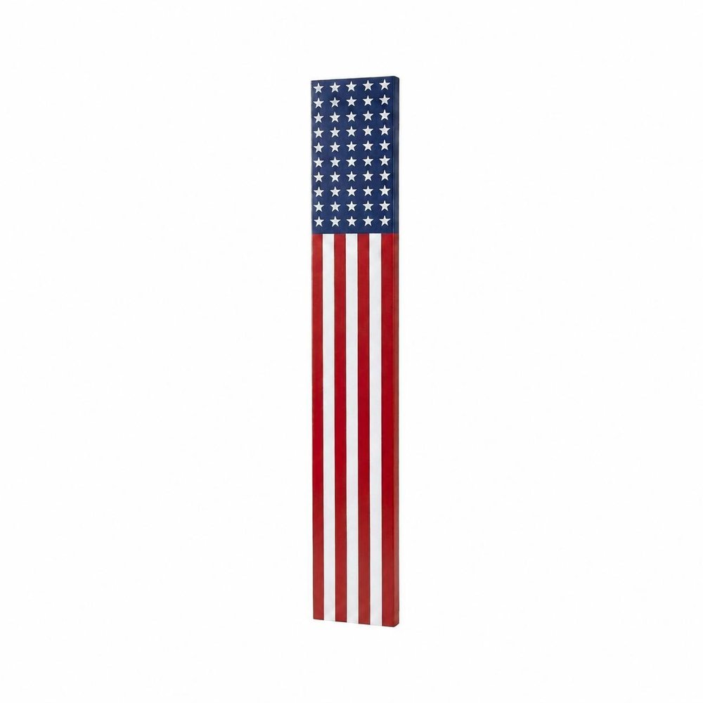 47" Red White And Blue Stars And Stripes Solid Wood Porch Sign HomeRoots