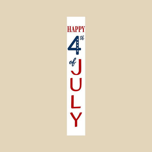 47" Red White And Blue Solid Wood Happy July 4th Porch Sign