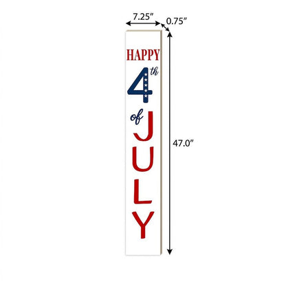 47" Red White And Blue Solid Wood Happy July 4th Porch Sign HomeRoots