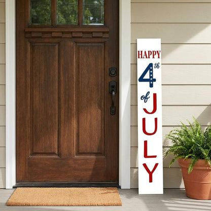 47" Red White And Blue Solid Wood Happy July 4th Porch Sign HomeRoots