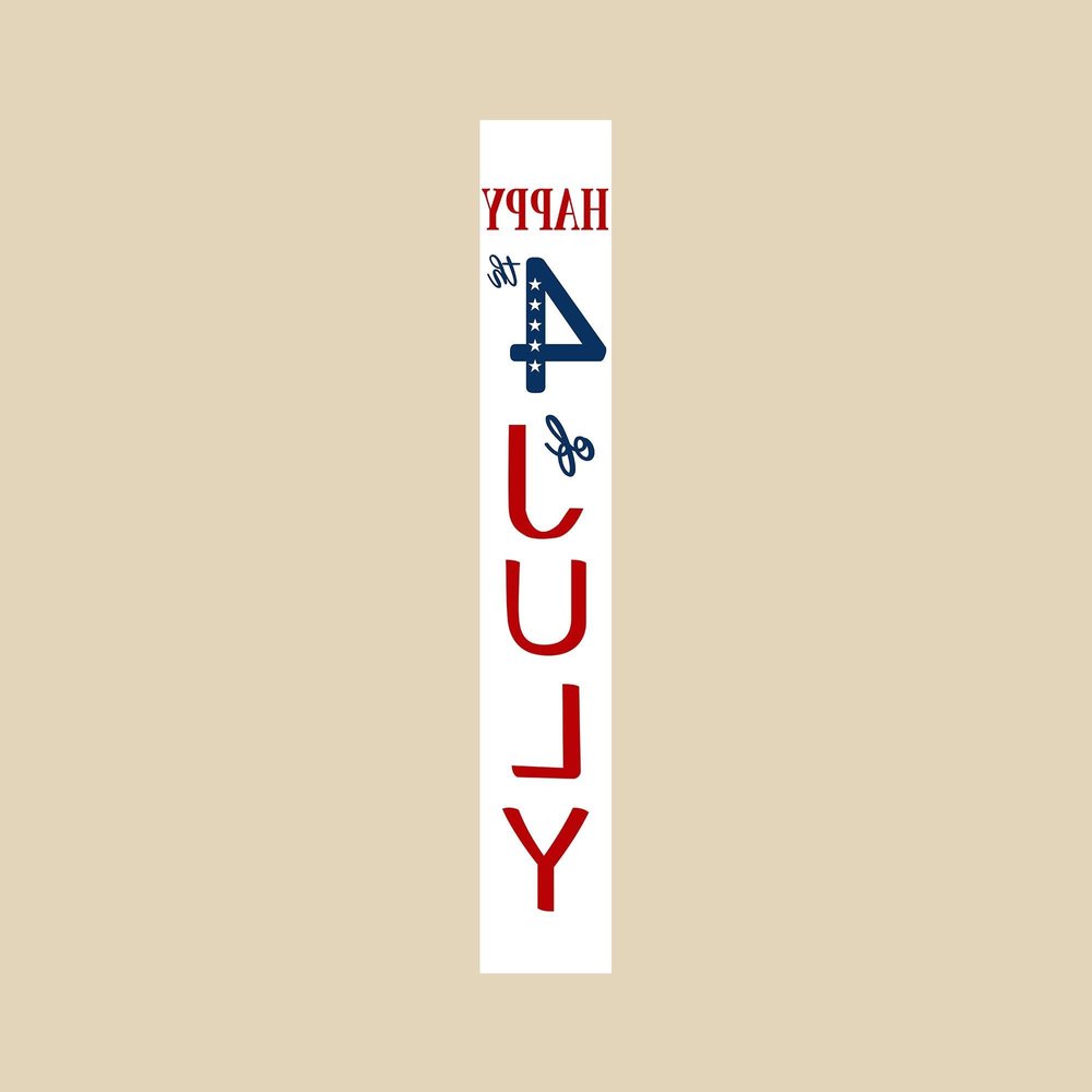 47" Red White And Blue Solid Wood Happy July 4th Porch Sign HomeRoots