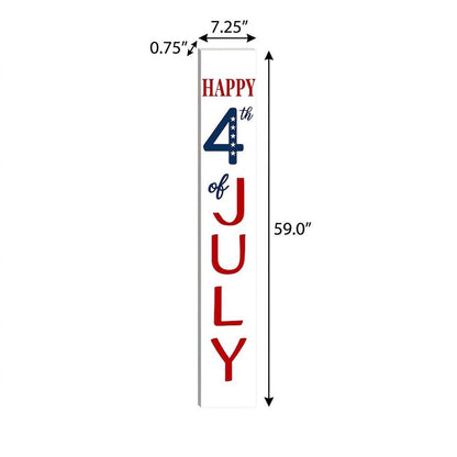 47" Red White And Blue Solid Wood Happy July 4th Porch Sign HomeRoots