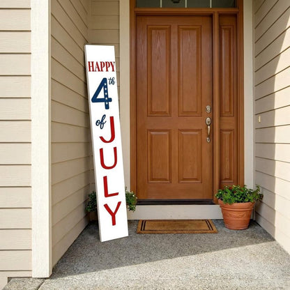 47" Red White And Blue Solid Wood Happy July 4th Porch Sign HomeRoots