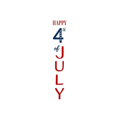 47" Red White And Blue Solid Wood Happy July 4th Porch Sign HomeRoots
