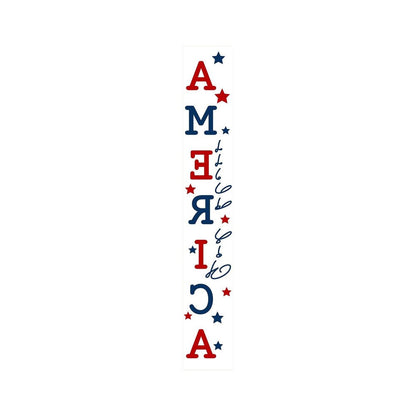 59" Red White And Blue Solid Wood God Bless America Porch Sign HomeRoots