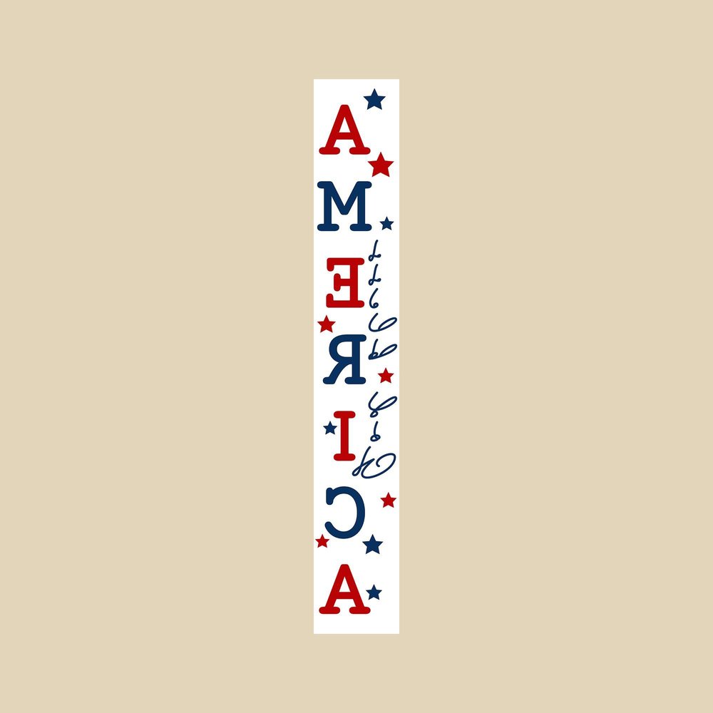 59" Red White And Blue Solid Wood God Bless America Porch Sign HomeRoots
