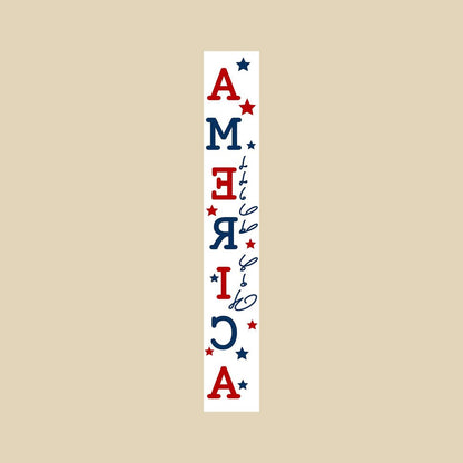 59" Red White And Blue Solid Wood God Bless America Porch Sign HomeRoots