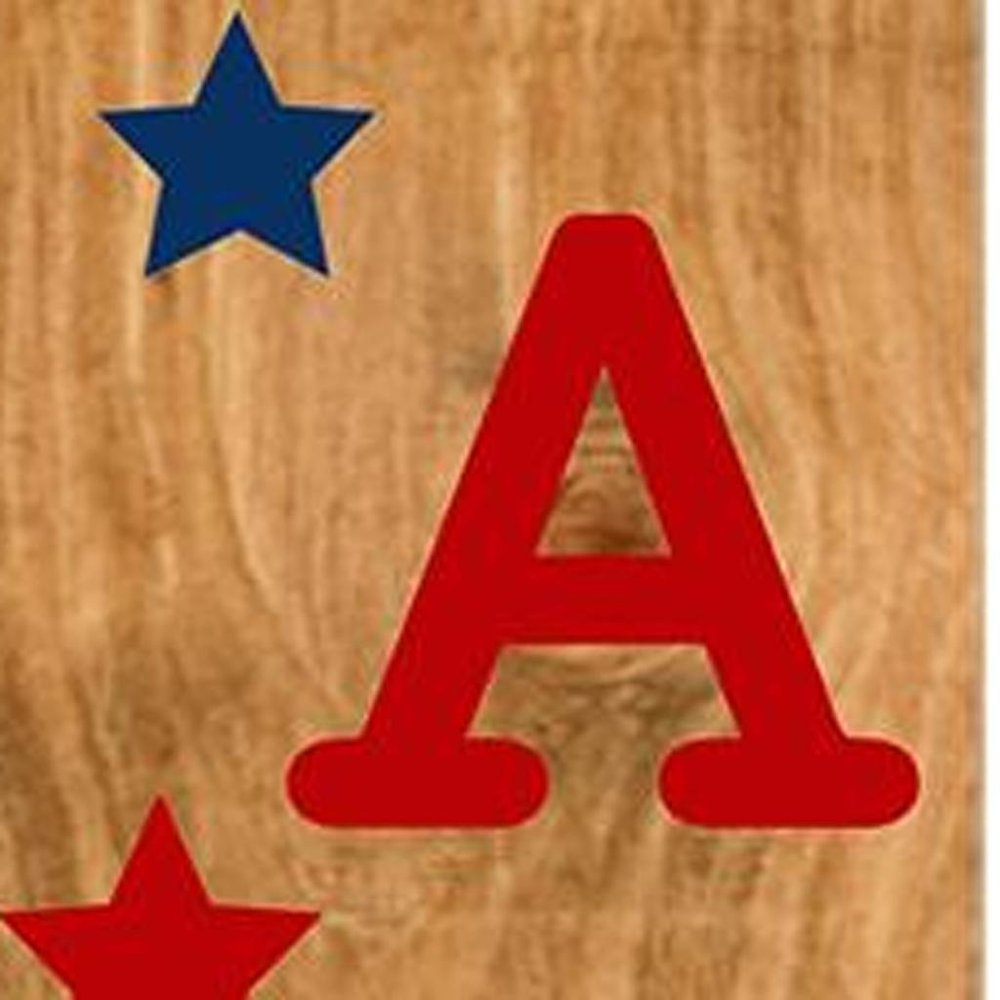 47" Natural Red And Blue Solid Wood God Bless America Porch Sign HomeRoots
