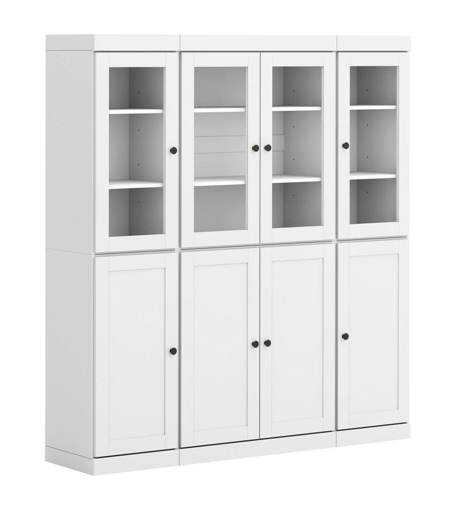 72" White Solid Wood 8 Two Drawer Pantry Or Storage Closet — view 1