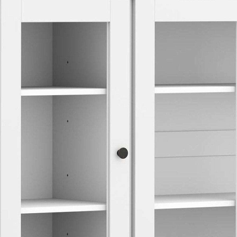 72" White Solid Wood 8 Two Drawer Pantry Or Storage Closet HomeRoots