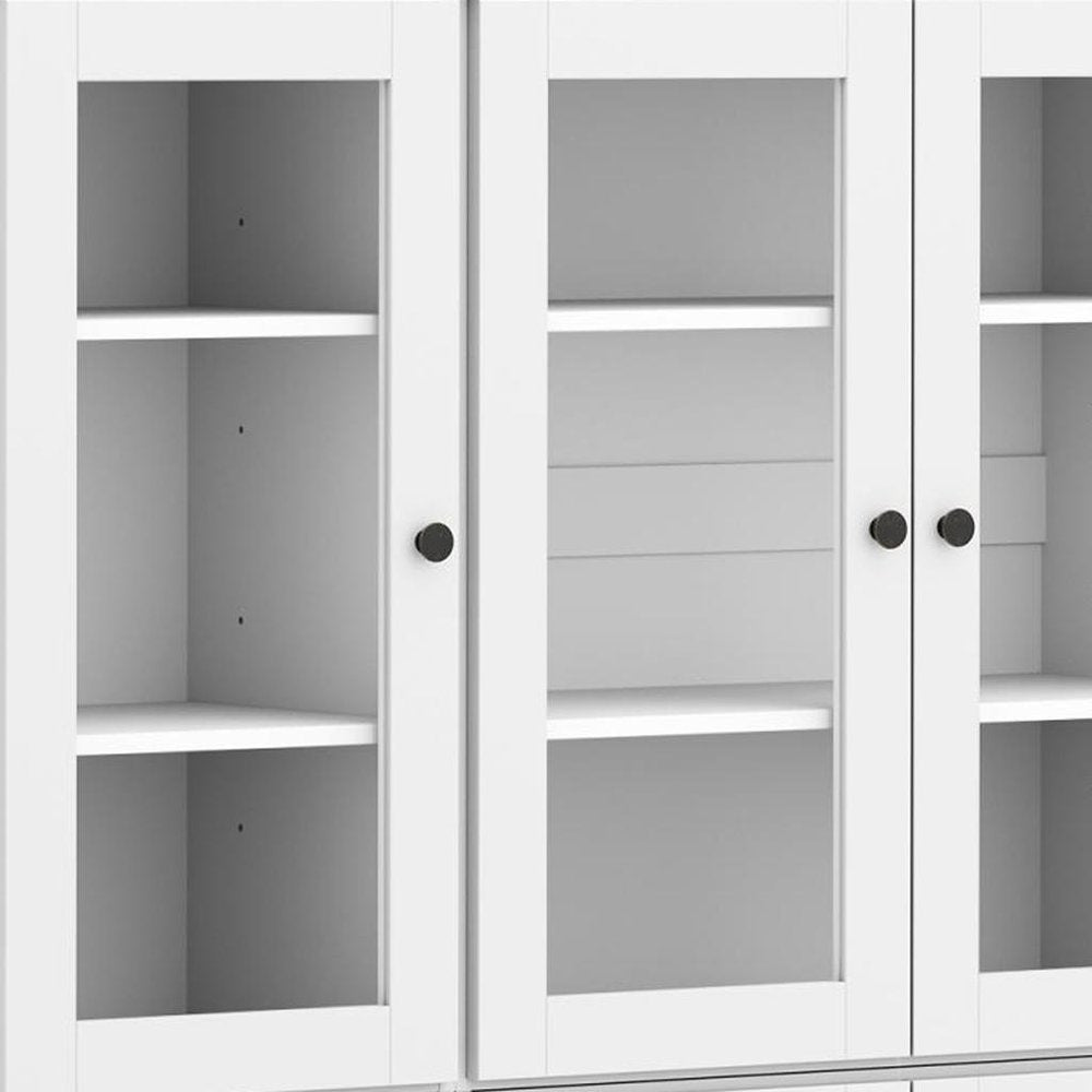 72" White Solid Wood 8 Two Drawer Pantry Or Storage Closet HomeRoots
