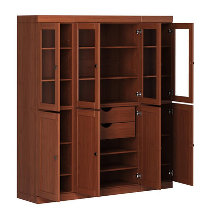 72" Coffee Solid Wood 8 Two Drawer Pantry Or Storage Closet HomeRoots