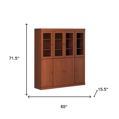 72" Coffee Solid Wood 8 Two Drawer Pantry Or Storage Closet HomeRoots