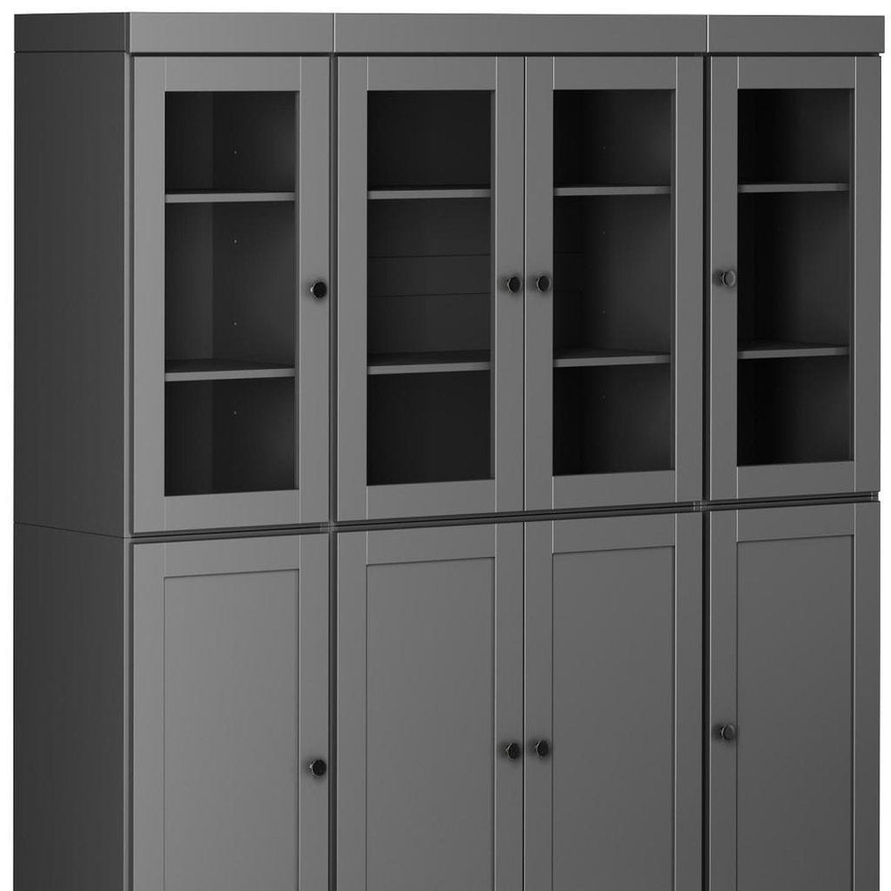 72" Gray Solid Wood 8 Two Drawer Pantry Or Storage Closet — view 3